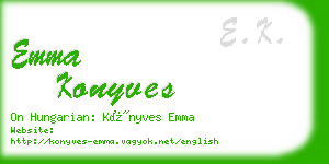 emma konyves business card